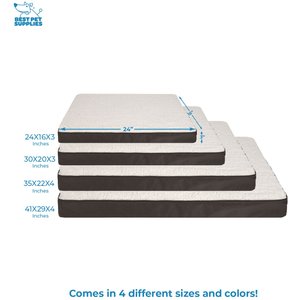 Best Pet Supplies Cute Orthopedic Bolster Dog & Cat Mat Bed, Brown, Large