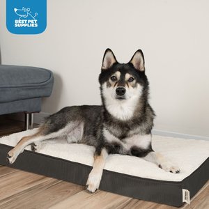 Best Pet Supplies Cute Orthopedic Bolster Dog & Cat Mat Bed, Brown, Large