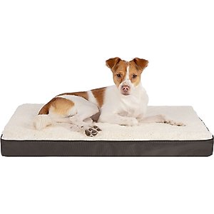 Best Pet Supplies Cute Orthopedic Bolster Dog & Cat Mat Bed, Brown, Small