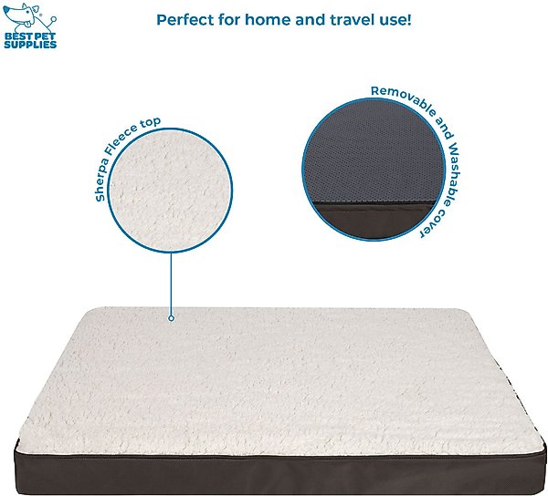 Show full view: Best Pet Supplies Cute Orthopedic Bolster Dog & Cat Mat Bed, Brown, Small slide 2 of 8