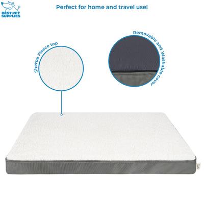 Show full view: Best Pet Supplies Cute Orthopedic Bolster Dog & Cat Mat Bed, Gray, Large slide 2 of 8