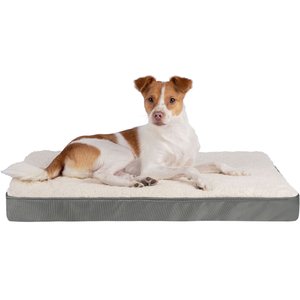 Best Pet Supplies Cute Orthopedic Bolster Dog & Cat Mat Bed, Gray, Small