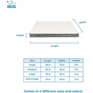 Best Pet Supplies Cute Orthopedic Bolster Dog & Cat Mat Bed, Gray, X-Large