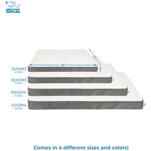 Best Pet Supplies Cute Orthopedic Bolster Dog & Cat Mat Bed, Gray, X-Large