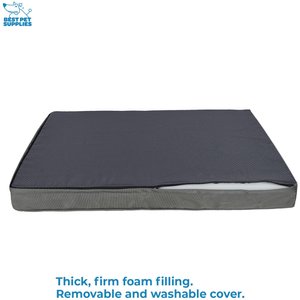 Best Pet Supplies Cute Orthopedic Bolster Dog & Cat Mat Bed, Gray, X-Large