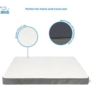 Best Pet Supplies Cute Orthopedic Bolster Dog & Cat Mat Bed, Gray, X-Large