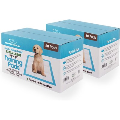 Best Pet Supplies Best Pet Supplies Disposable Puppy Pads Training Dog Potty Pads, Baby Blue, 36 x 27.5-in, 100 count
