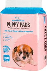 Best Pet Supplies Disposable Puppy Pads Training Dog Potty Pads, Baby Pink, 23 x 22-in, 100 count