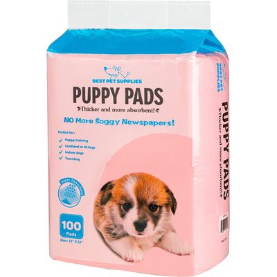 Best Pet Supplies Best Pet Supplies Disposable Puppy Pads Training Dog Potty Pads, Baby Pink, 23 x 22-in, 100 count