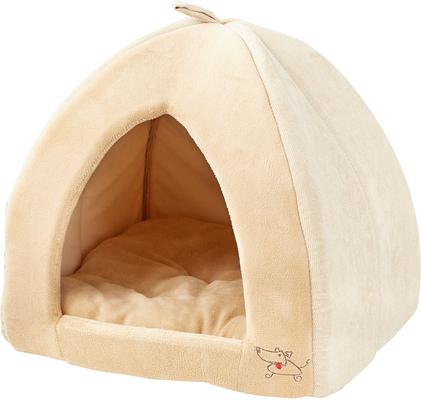 Show full view: Best Pet Supplies Fleece Tent Covered Cat & Dog Bed, Tan, X-Large slide 3 of 9