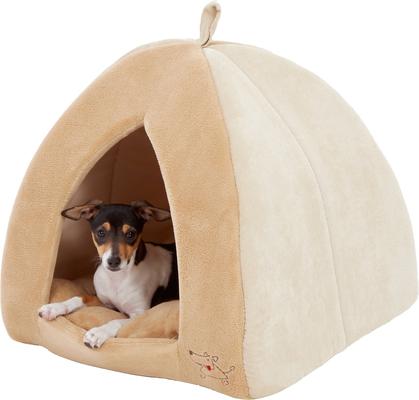 Show full view: Best Pet Supplies Fleece Tent Covered Cat & Dog Bed, Tan, X-Large slide 4 of 9
