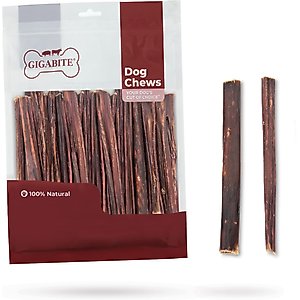 Best Pet Supplies GigaBite All-Natural Adult 6-inch Beef Gullet Jerky, Free-Range Beef Esophagus Sticks Jerky Dog Treats, 40 count