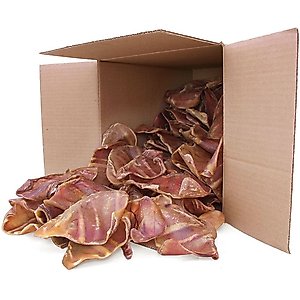 Best Pet Supplies GigaBite Natural & Healthy Adult Roasted Whole Pig Ears Dog Chews, 60 count