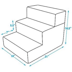 Best Pet Supplies Lattice Print Foldable Foam Cat & Dog Stairs, Dark Gray, Large