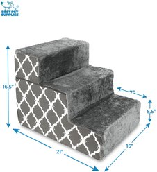 Best Pet Supplies Lattice Print Foldable Foam Cat & Dog Stairs, Dark Gray, Small slide 2 of 5