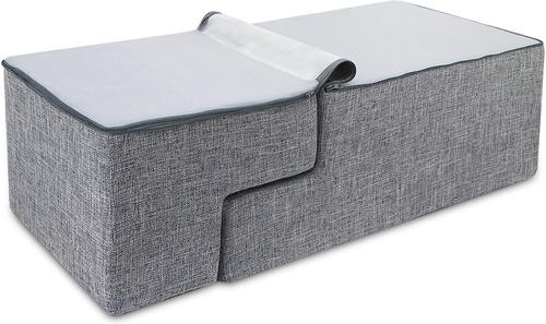 Show full view: Best Pet Supplies Linen Covered Foam Foldable Cat & Dog Stairs, Gray, Large slide 4 of 7