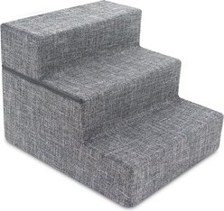Best Pet Supplies Linen Covered Foam Foldable Cat & Dog Stairs, Gray, Small slide 2 of 6