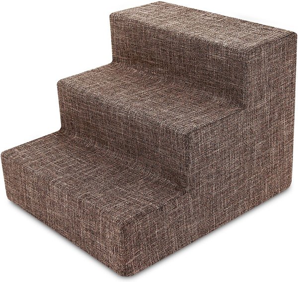 Show full view: Best Pet Supplies Linen & Foam Cat & Dog Stairs, Brown, Small slide 1 of 5