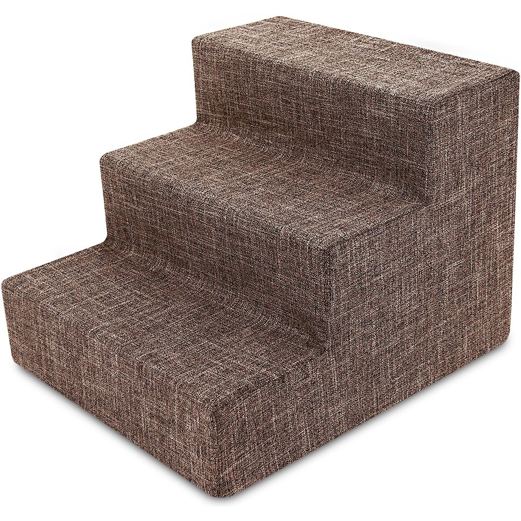 Best Pet Supplies Linen & Foam Cat & Dog Stairs, Brown, Small