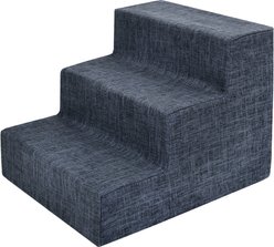 Best Pet Supplies Linen & Foam Cat & Dog Stairs, Dark Gray, Small