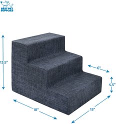 Best Pet Supplies Linen & Foam Cat & Dog Stairs, Dark Gray, Small slide 2 of 5