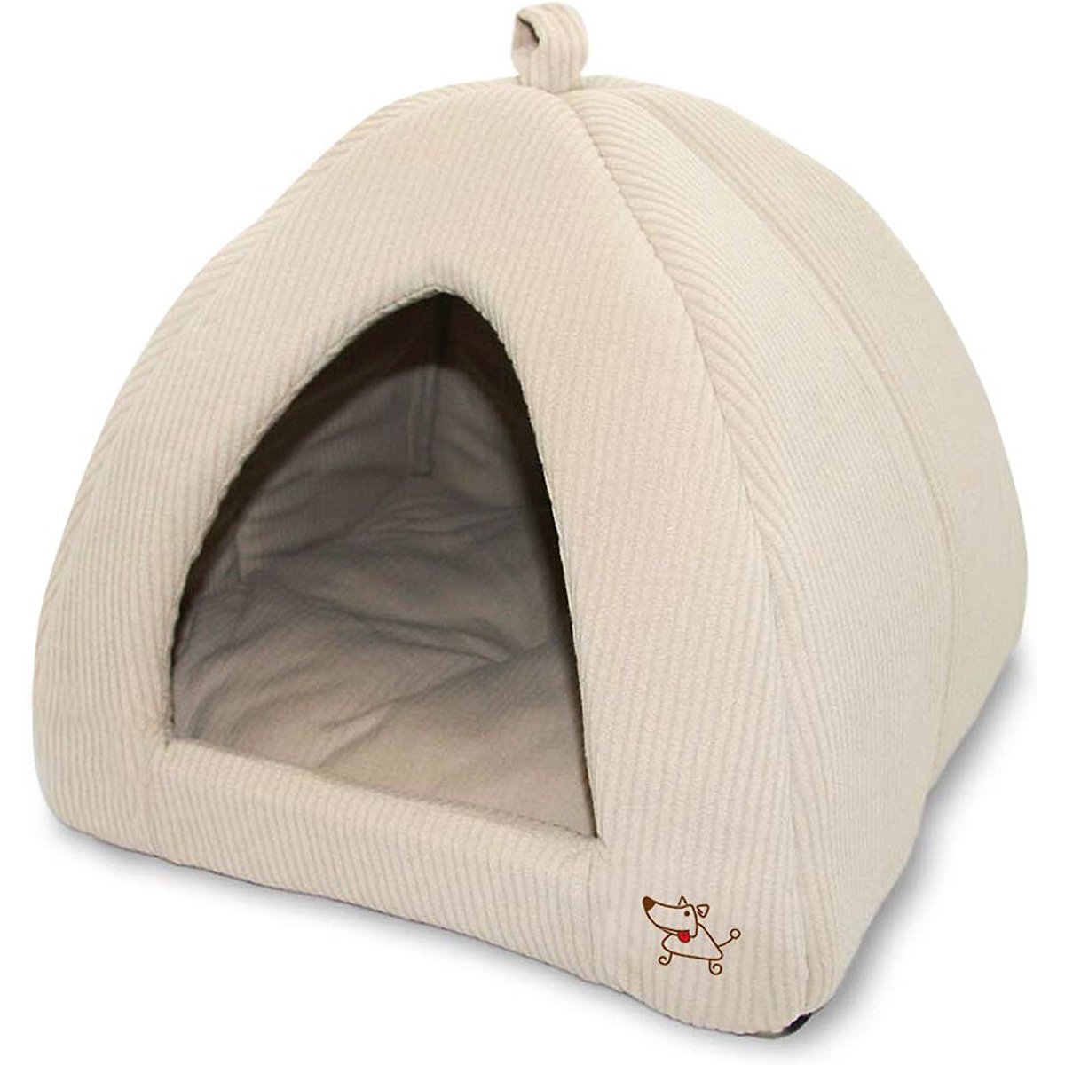 Best Pet Supplies Linen Tent Covered Cat & Dog Bed, Beige, X-Large