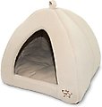 Best Pet Supplies Linen Tent Covered Cat & Dog Bed, Beige, X-Large