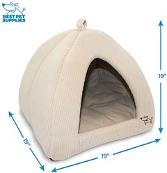 Best Pet Supplies Linen Tent Covered Cat & Dog Bed, Beige, X-Large slide 2 of 6