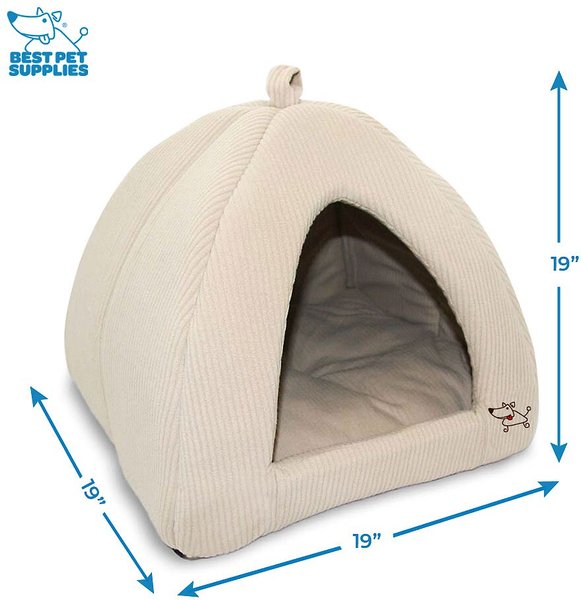 Best Pet Supplies Linen Tent Covered Cat & Dog Bed