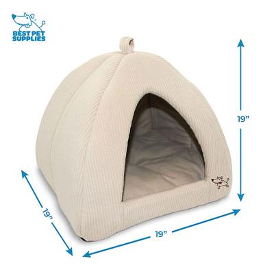 Show full view: Best Pet Supplies Linen Tent Covered Cat & Dog Bed, Beige, X-Large slide 2 of 6