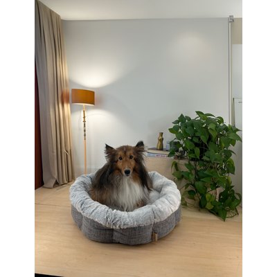 Best Pet Supplies Best Pet Supplies Round Bolster Cat & Dog Bed, Light Gray, Large