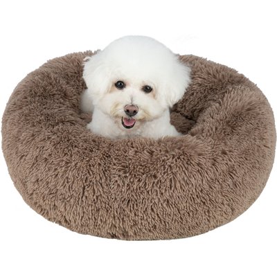 Best Pet Supplies Best Pet Supplies Round Calming Bolster Dog & Cat Bed, Caramel, Medium