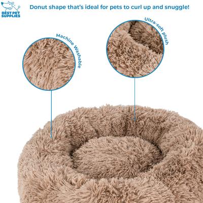 Show full view: Best Pet Supplies Round Calming Bolster Dog & Cat Bed, Caramel, Small slide 5 of 8