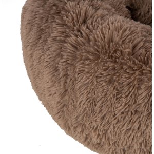 Best Pet Supplies Round Calming Bolster Dog & Cat Bed, Caramel, Small