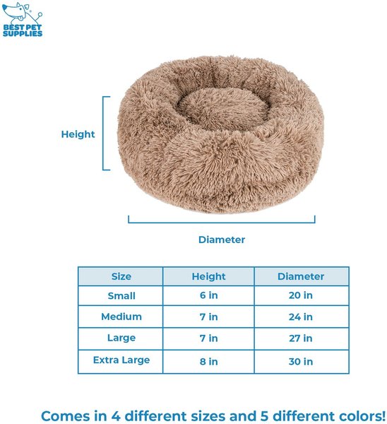 Best Pet Supplies Faux Leather Plush Bolster Cat & Dog Bed, Small