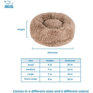 Best Pet Supplies Round Calming Bolster Dog & Cat Bed, Caramel, Small