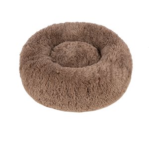Best Pet Supplies Round Calming Bolster Dog & Cat Bed, Caramel, Small