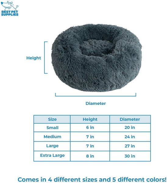 Show full view: Best Pet Supplies Round Calming Bolster Dog & Cat Bed, Gray, X-Large slide 6 of 7