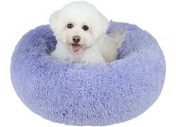 Best Pet Supplies Round Calming Bolster Dog & Cat Bed, Lavender, Large