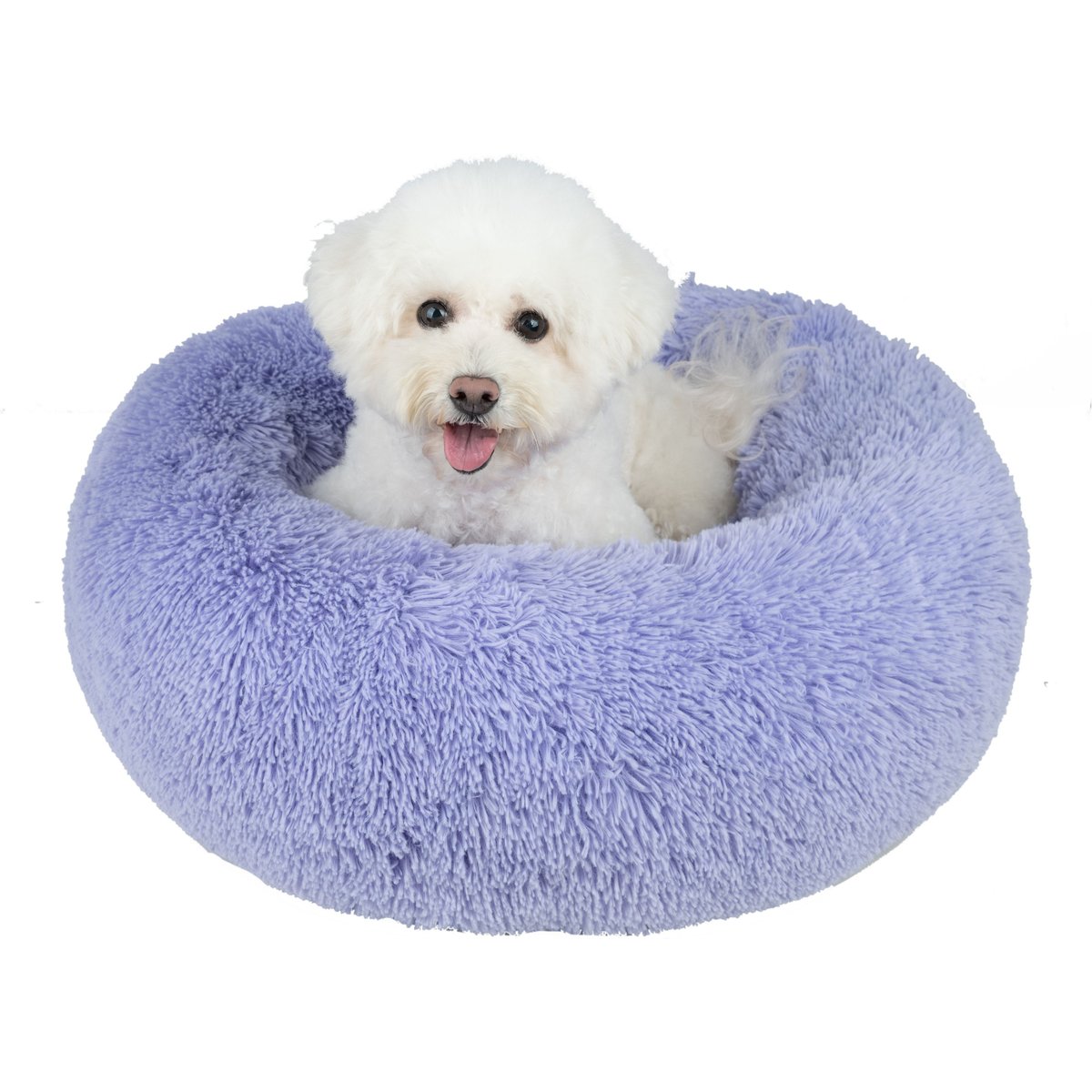 Best Pet Supplies Round Calming Bolster Dog & Cat Bed, Lavender, Medium