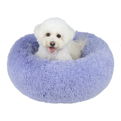 Best Pet Supplies Best Pet Supplies Round Calming Bolster Dog & Cat Bed, Lavender, Medium