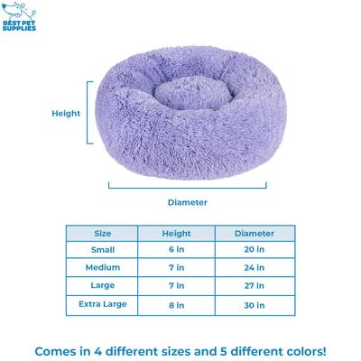 Show full view: Best Pet Supplies Round Calming Bolster Dog & Cat Bed, Lavender, Medium slide 6 of 7