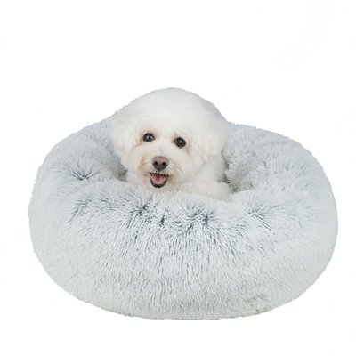 Best Pet Supplies Best Pet Supplies Round Calming Bolster Dog & Cat Bed, Light Warm Gray, Medium