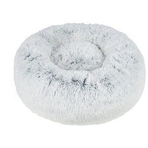 Best Pet Supplies Round Calming Bolster Dog & Cat Bed, Light Warm Gray, Small