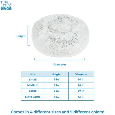 Show full view: Best Pet Supplies Round Calming Bolster Dog & Cat Bed, Light Warm Gray, X-Large slide 6 of 7