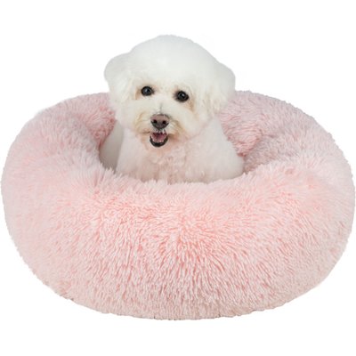 Best Pet Supplies Best Pet Supplies Round Calming Bolster Dog & Cat Bed, Pink, Large