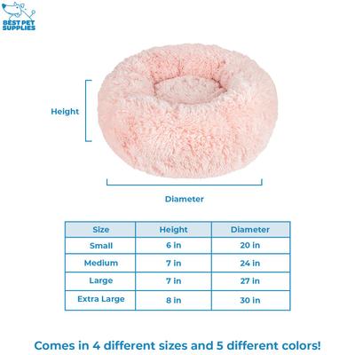 Show full view: Best Pet Supplies Round Calming Bolster Dog & Cat Bed, Pink, Small slide 6 of 7