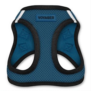 Best Pet Supplies Voyager Black Trim Mesh Dog Harness, Blue, Small