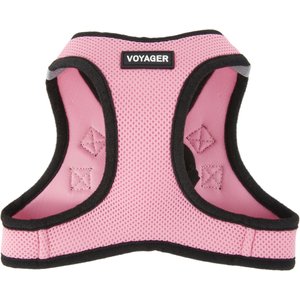 Best Pet Supplies Voyager Black Trim Mesh Dog Harness, Pink, Large