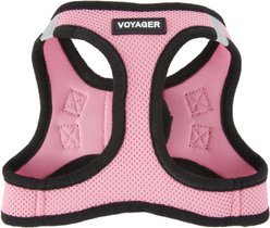Best Pet Supplies Voyager Black Trim Mesh Dog Harness, Pink, Medium